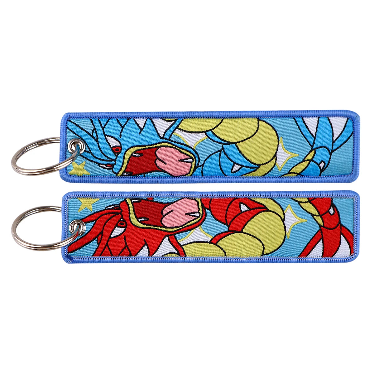 Double-Sided Embroidered Key Tag with Metal Hardware