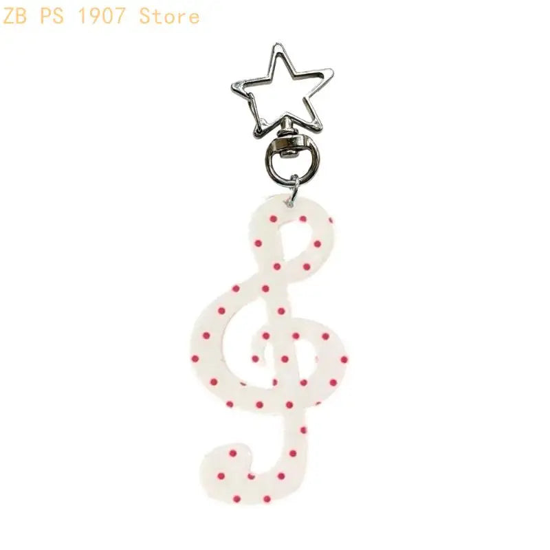 Modern  Keychain Featuring Music Note Lightweight Compact Everyday Accessory 55KA