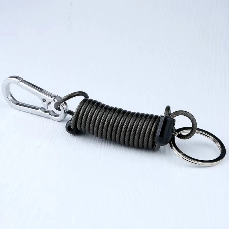 Retractable Coiled Keychain with Steel Core