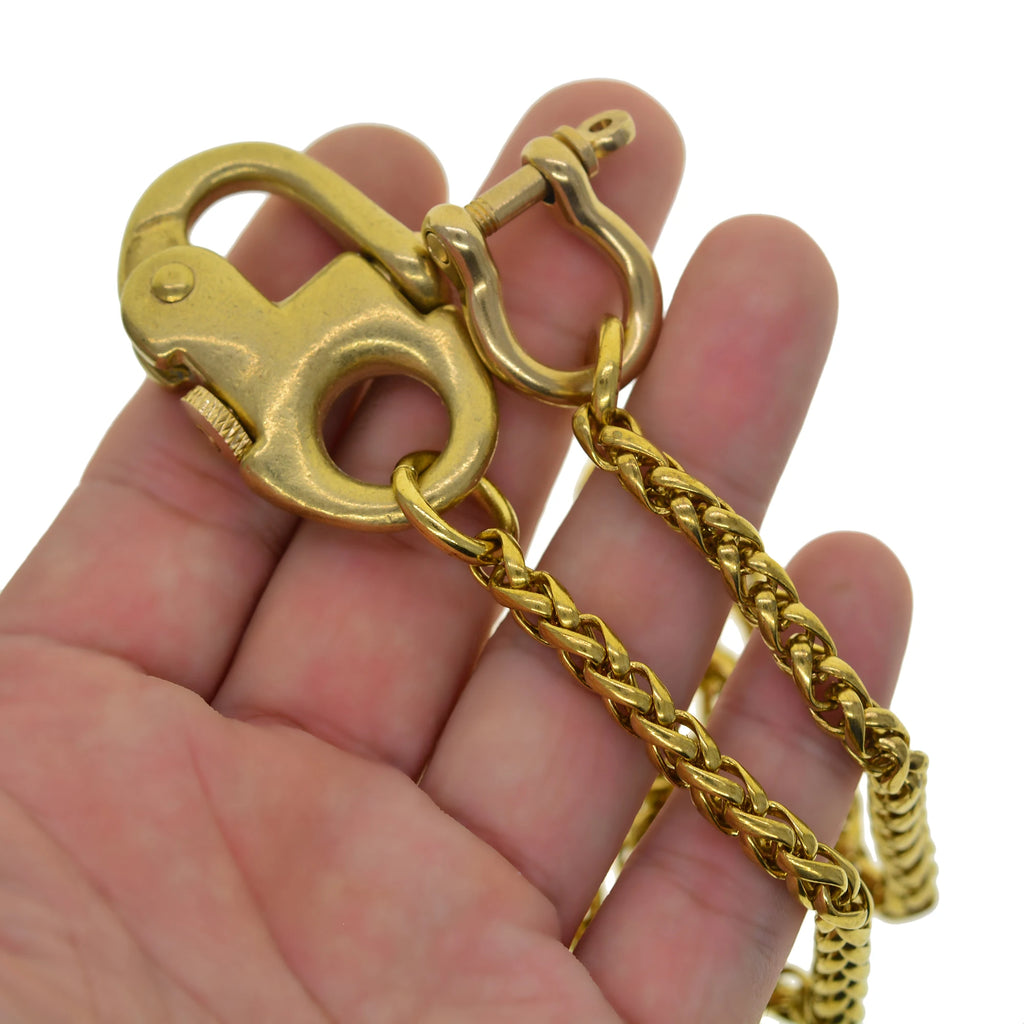 Brass snake wallet jean trousers biker chains snake chain D shackle connector oval  sweden nautical carabiner hook keychains