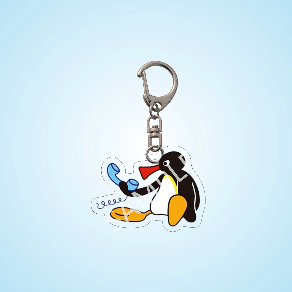 Cartoon Penguin Acrylic Keychain with Swivel Clasp