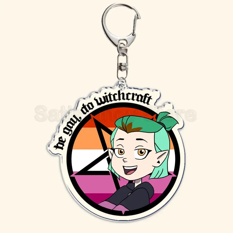 Printed Acrylic Character Keychain with Metal Clasp
