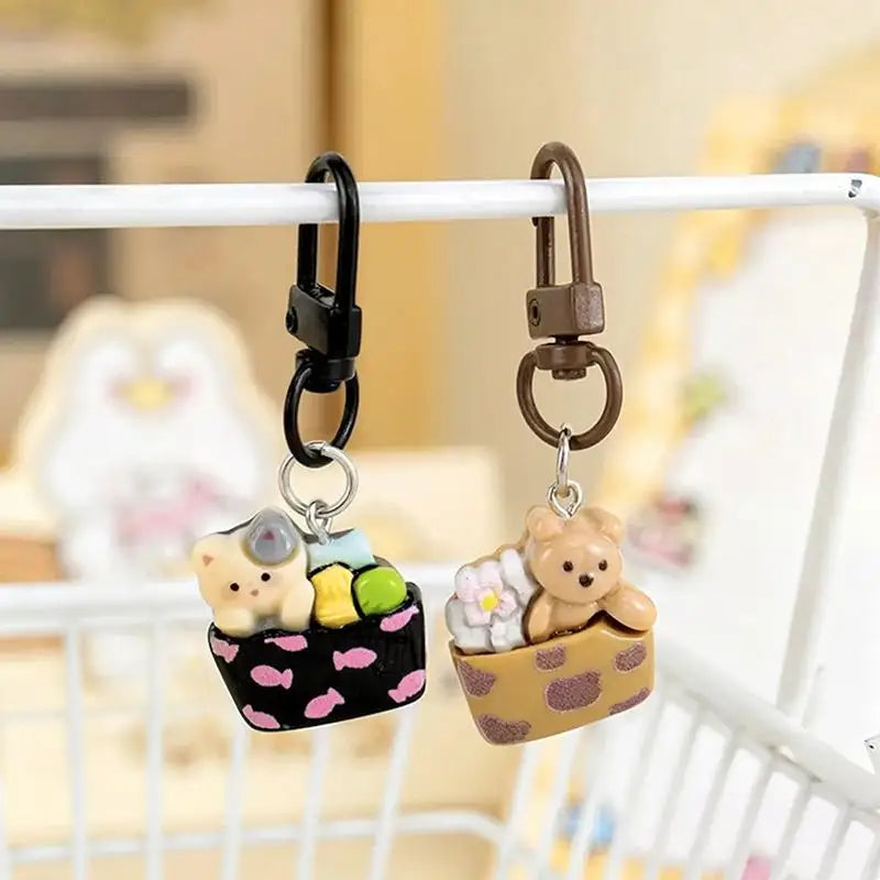 Cartoon Animal Resin Keychain with Swivel Clasp
