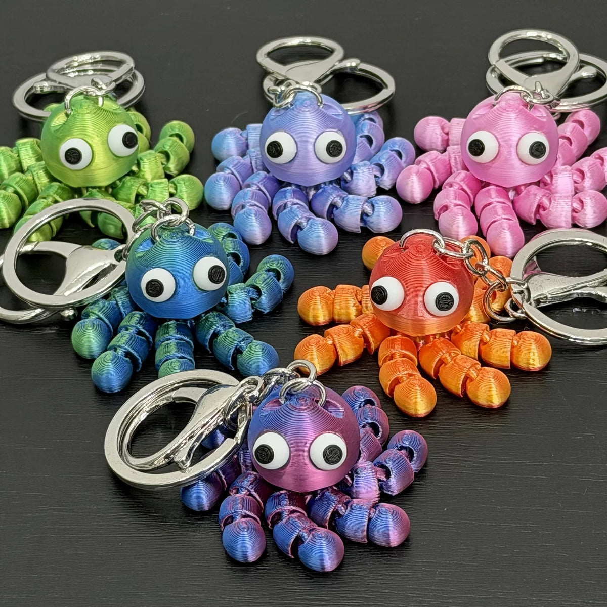 Articulated Octopus Keychain with Movable Joints
