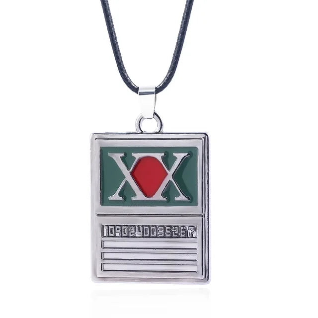 Hunter License Pendant Keychain in Antique Silver
