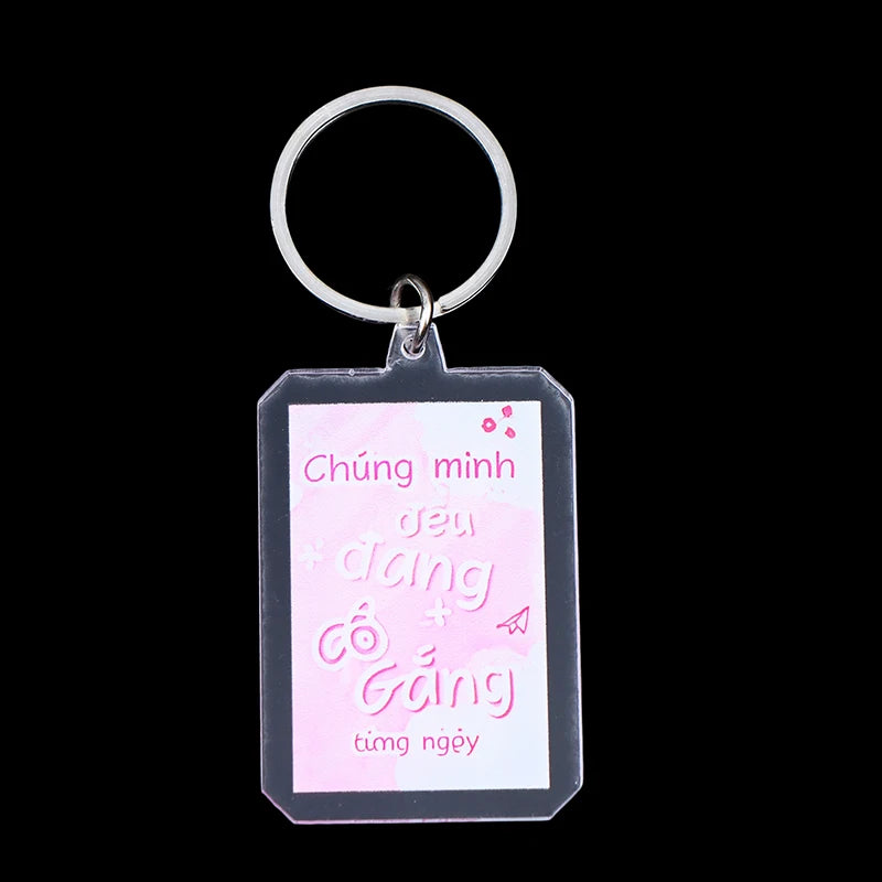 Slim Acrylic Cartoon Keychain Charm