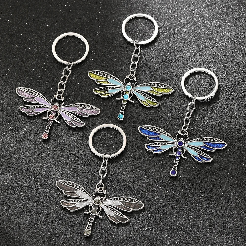 Vintage Dragonfly Keychain in Zinc Alloy