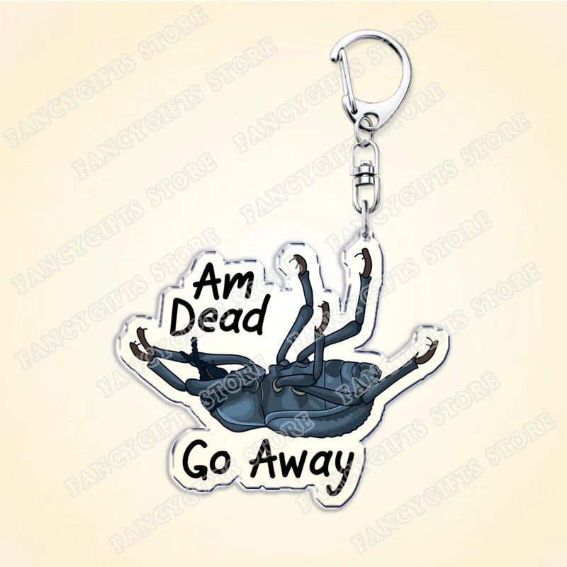 Beetle Acrylic Keychain with Lobster Clasp