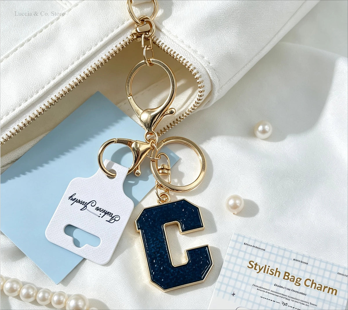 Enamel 26 Alphabet Letter Keychain Pendant Versatile Portable Letter Keyring Charm Decor for Bracelet Necklace Bag Mini Gift