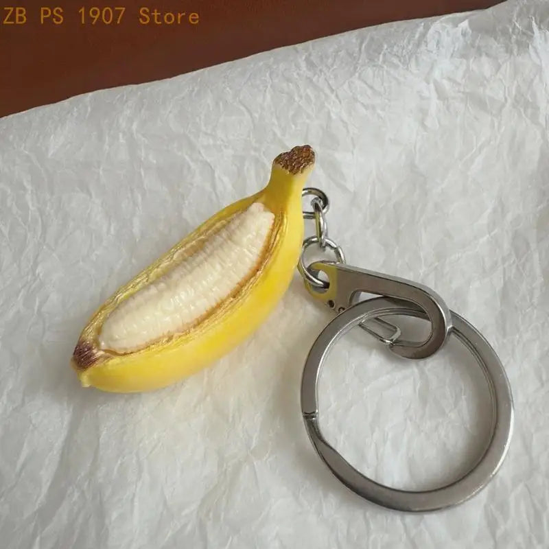 3D Banana Keychain with Clip Clasp