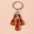 Silver-Plated Zinc Guitar Keychain