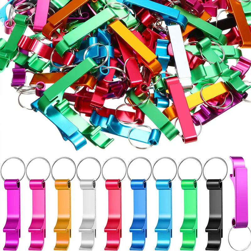 Aluminum Bottle Opener Keychain with Can Tab Hook