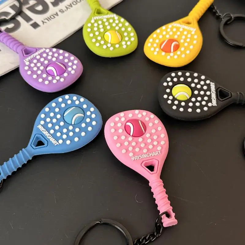 Tennis Racket and Ball Keychain Charm
