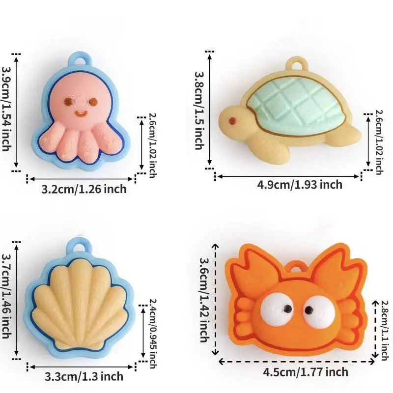 Turtle Fidget Keychain with Clicker Shell