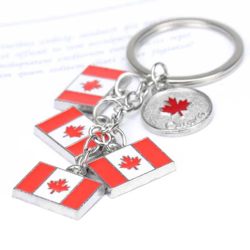 Enamel Flag Keychain Canada Germany Czech Venice UK London Building Alloy Drop Oil Pendant Travel Souvenir Car Bag Key Ring Gift