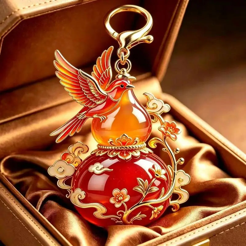Enamel Blessing Keychain Luxury High End Metal Pendant Premium Bag Charm for Office Lady Bag Decoration