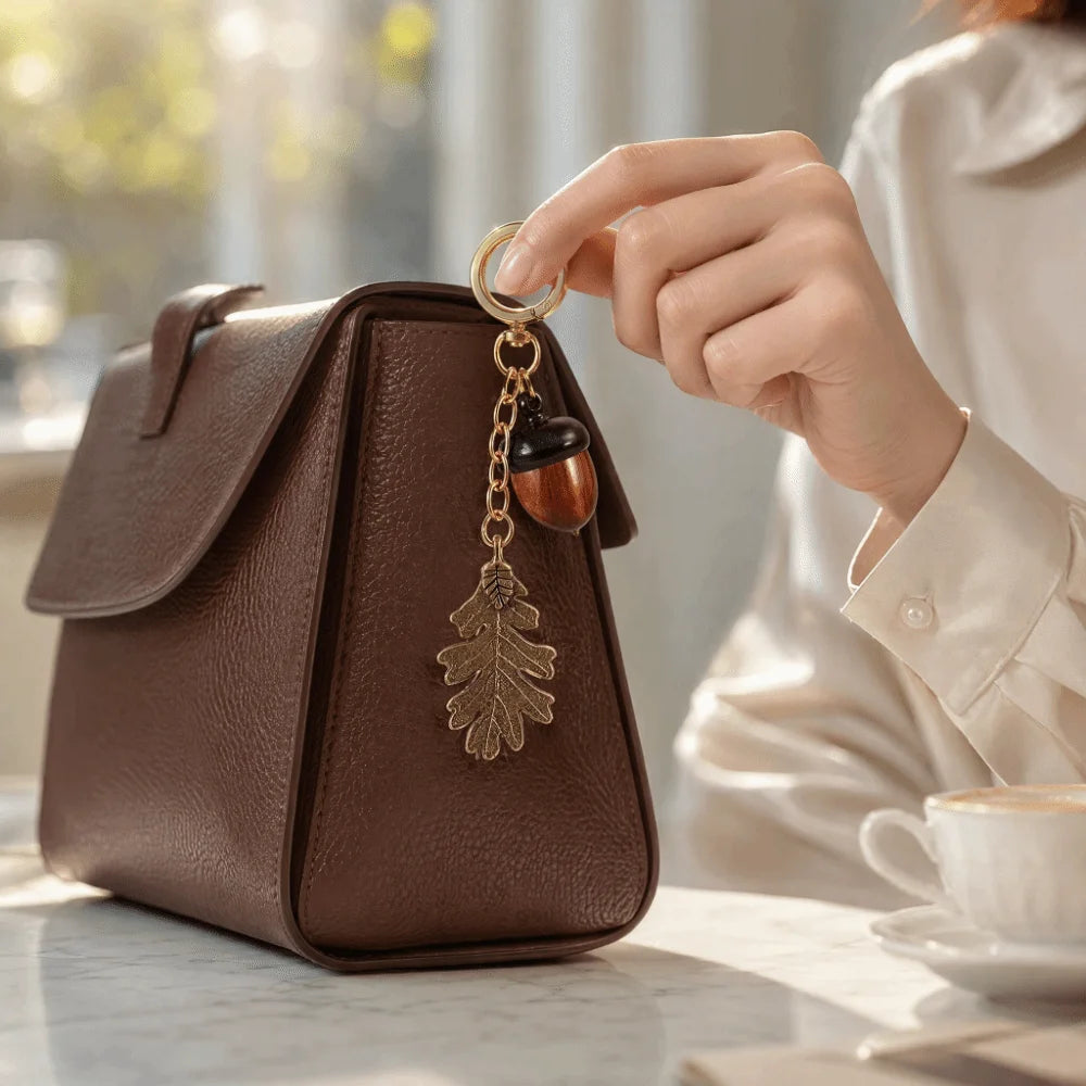 Twist-Open Acorn Pendant Keychain