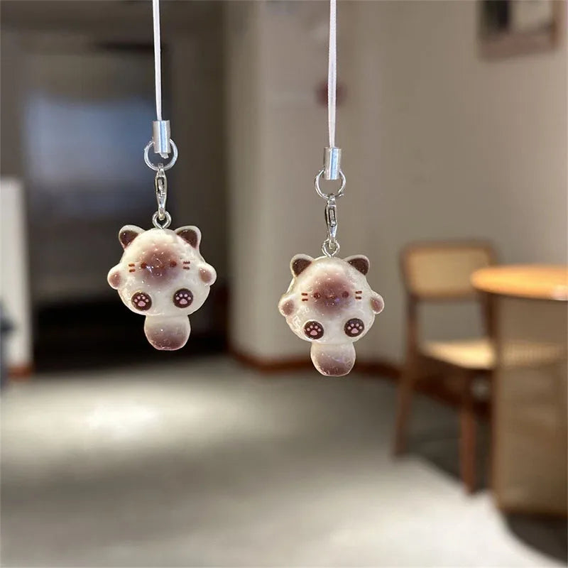 Cartoon Cat Resin Keychain and Bag Charm
