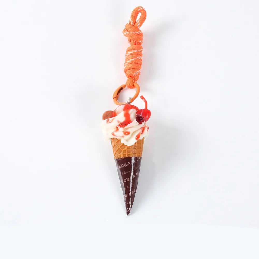Ice Cream Dessert Keychain with Clip
