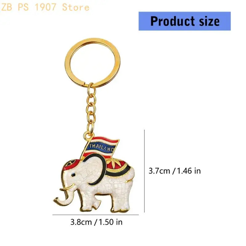 Elephant Charm Keychain with Gold-Tone Finish