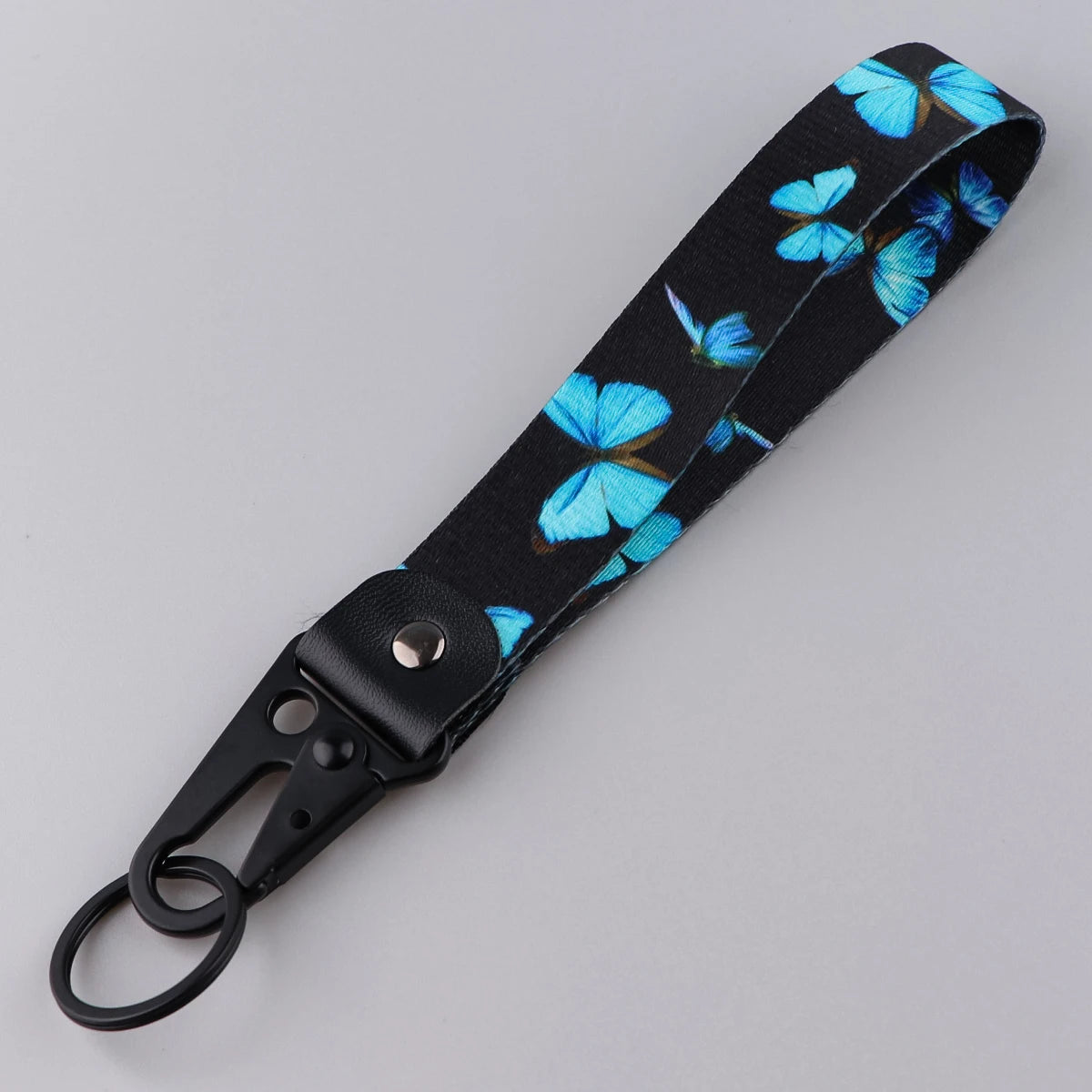 Butterfly Print Wrist Lanyard Keychain