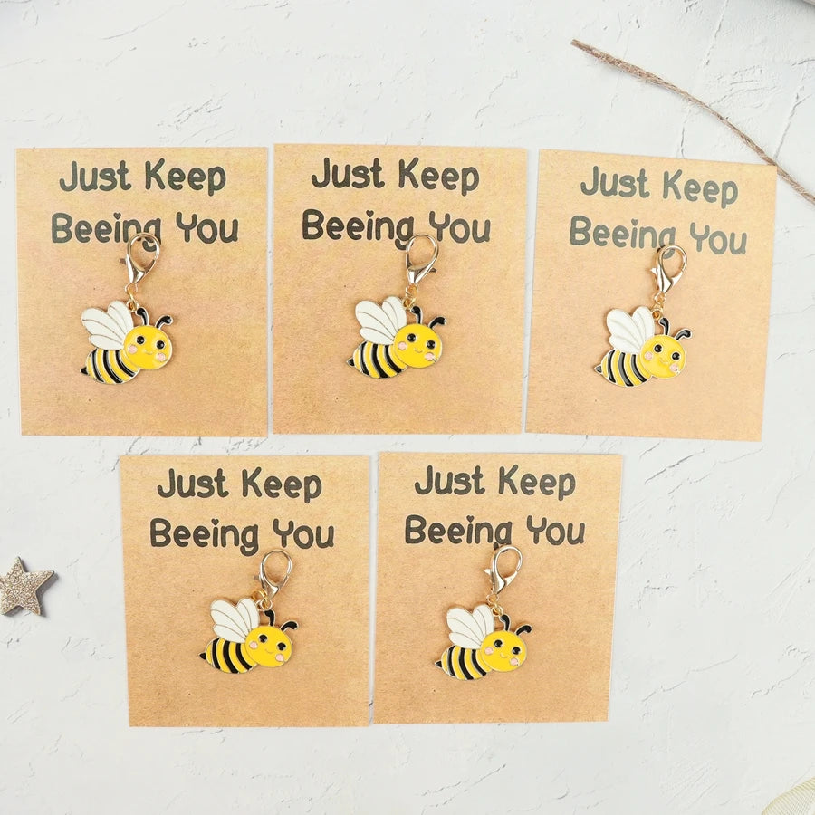 5 Cute Bee Keychains, Encouraging Gifts, Adorable Friendship Gifts, Positive Energy Encouragement Gifts, Ideal Gifts for Family Members