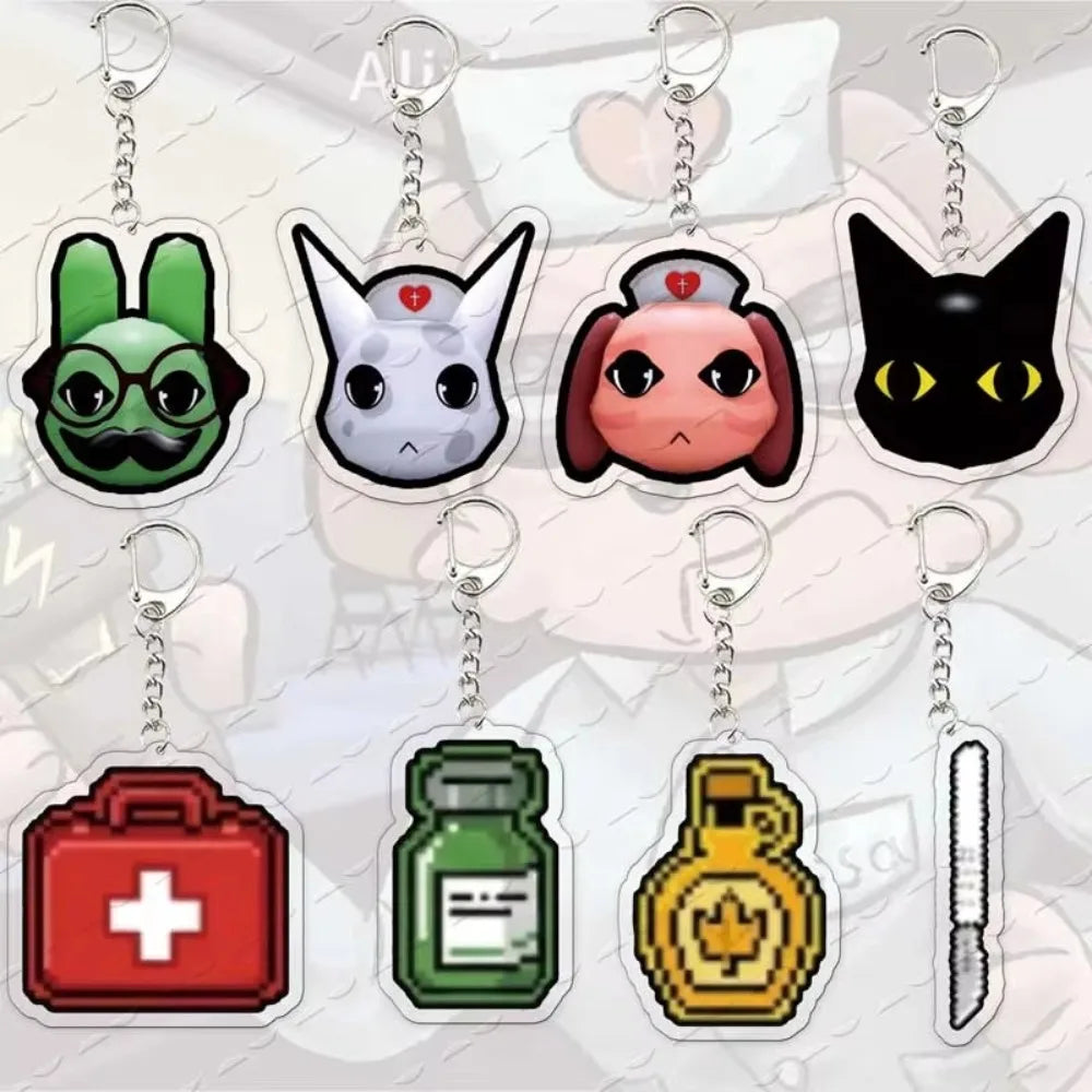 Animal-Themed Acrylic Keychain with Metal Hardware