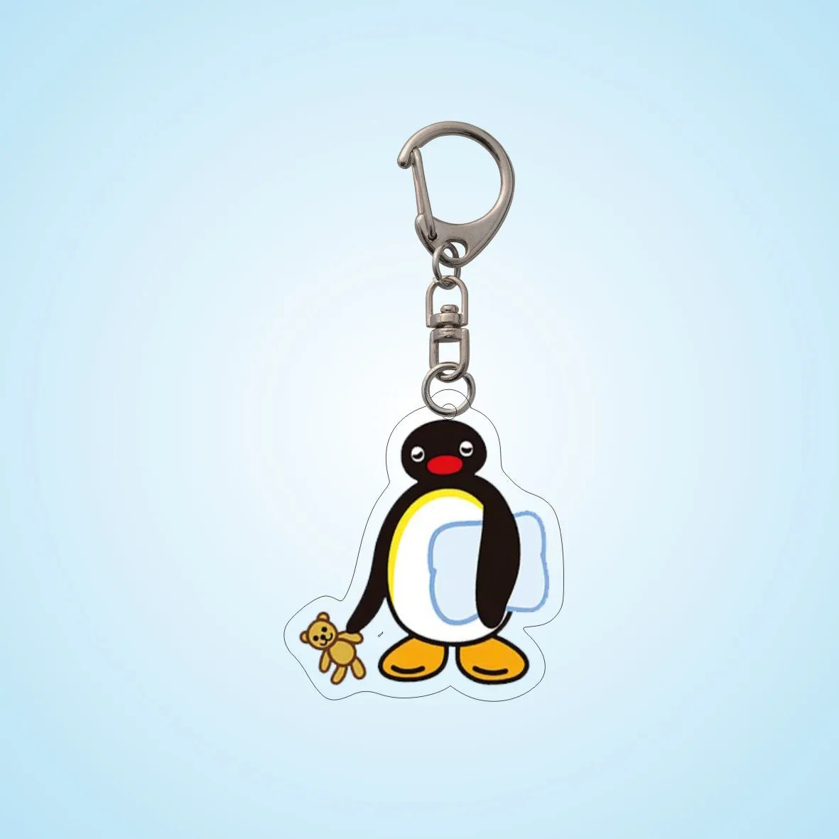 Cartoon Penguin Acrylic Keychain with Swivel Clasp