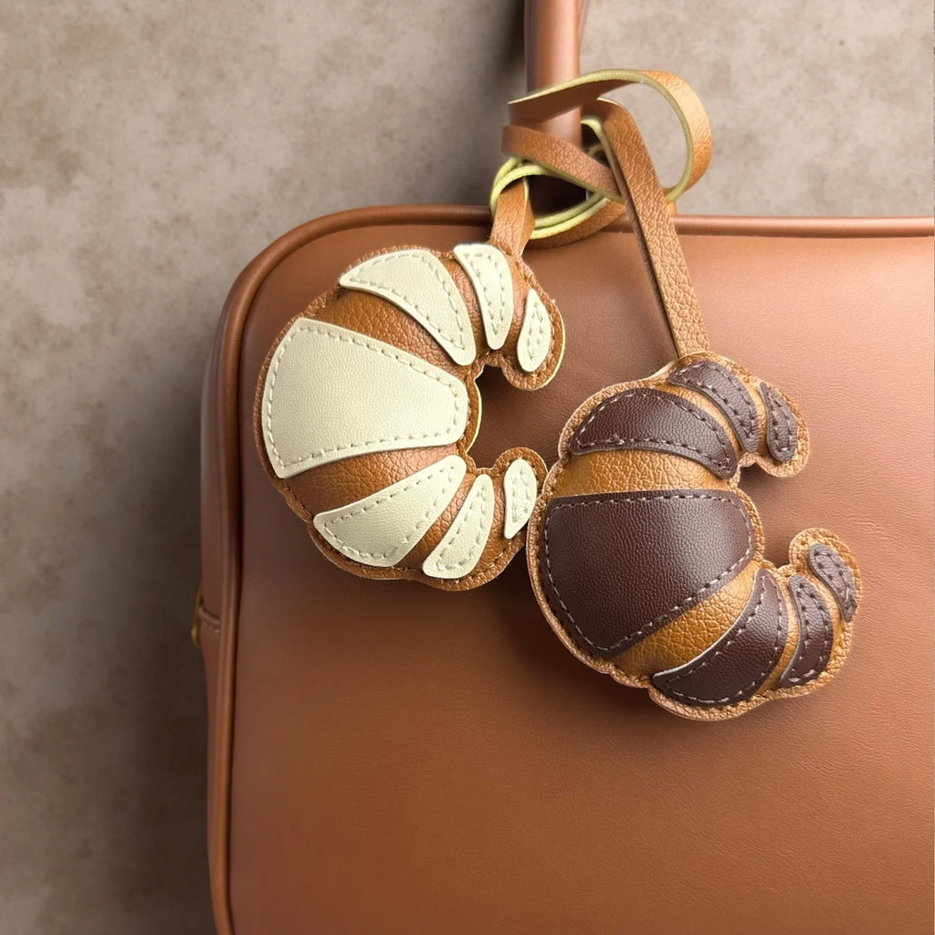 Two-Tone Croissant Pastry Bag Charm