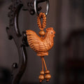 Carved Mahogany Zodiac Animal Keychain