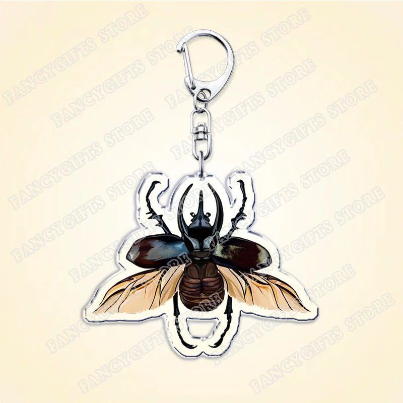 Beetle Acrylic Keychain with Lobster Clasp