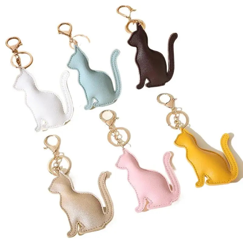 Cat-Shaped Keychain with Zinc Alloy Clasp