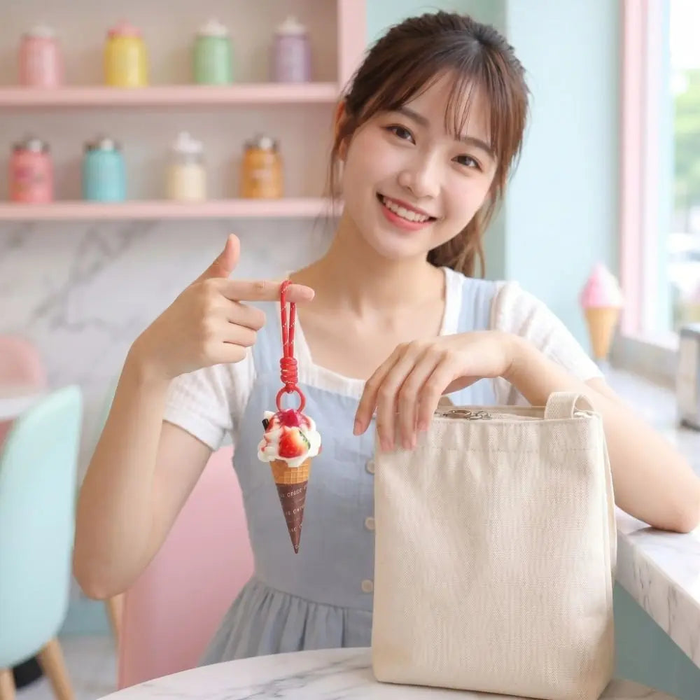 Ice Cream Dessert Keychain with Clip