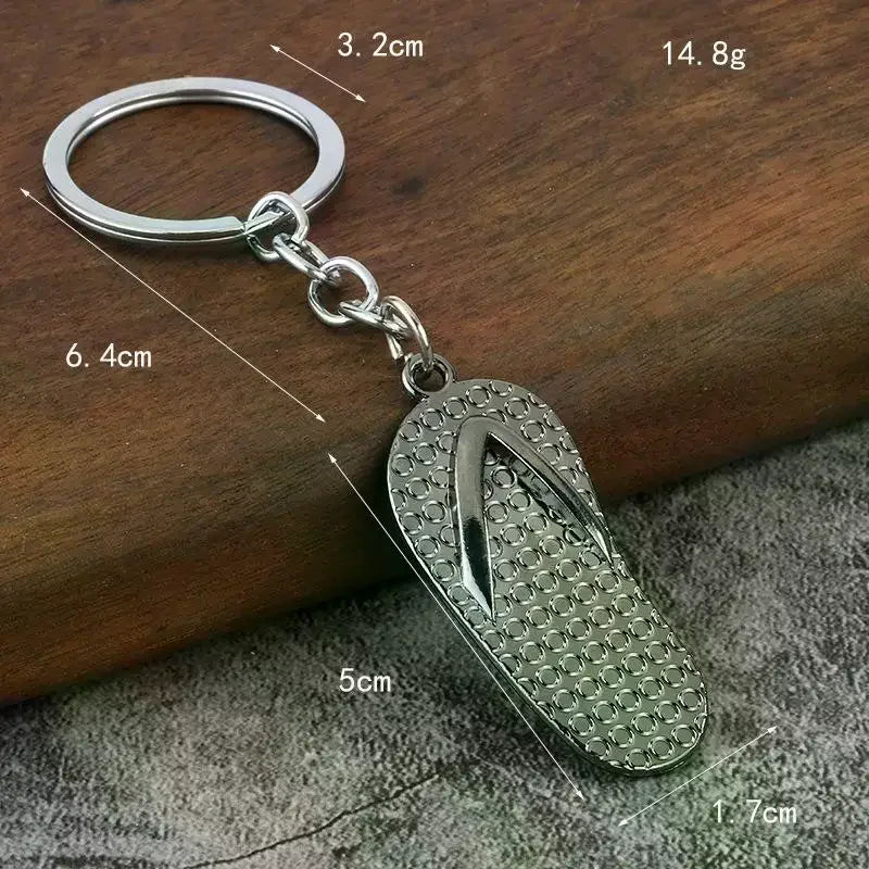 Zinc Alloy Flip Flop Slipper Keychain