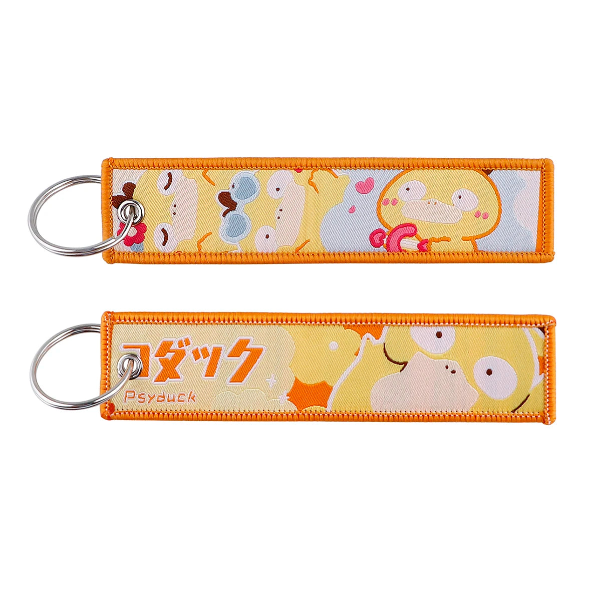 Double-Sided Embroidered Key Tag with Metal Hardware