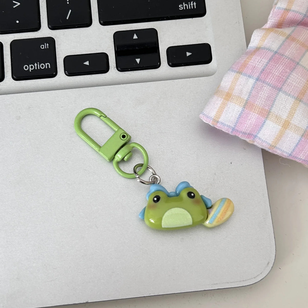Cartoon Frog Keychain with Lobster Clasp