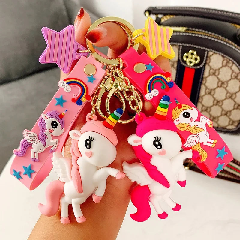 Unicorn Charm Keychain with Wristlet Strap