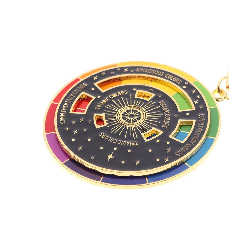 Rotatable Color Wheel Keychain Charm
