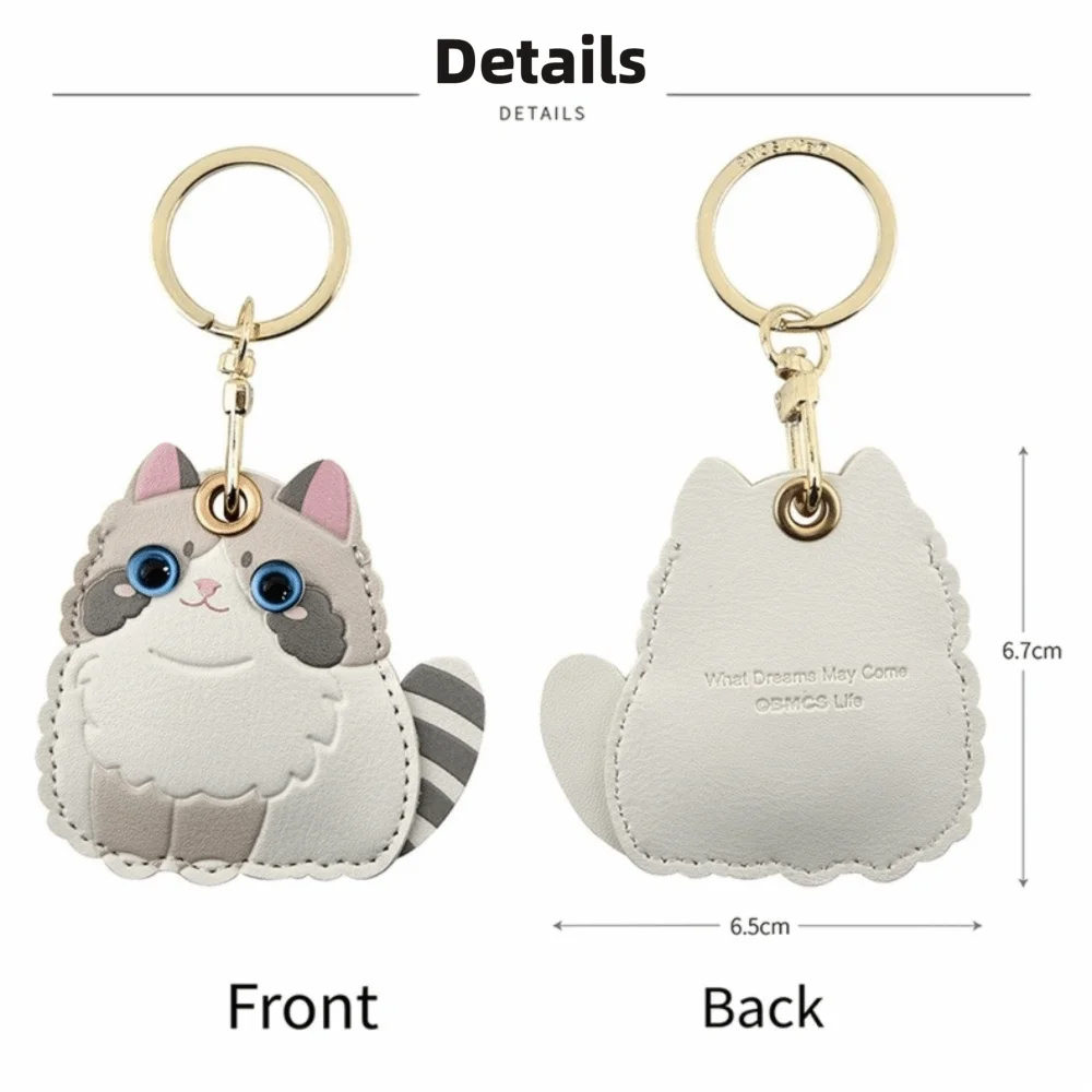 Cat Card Holder Keychain with Carabiner Clip