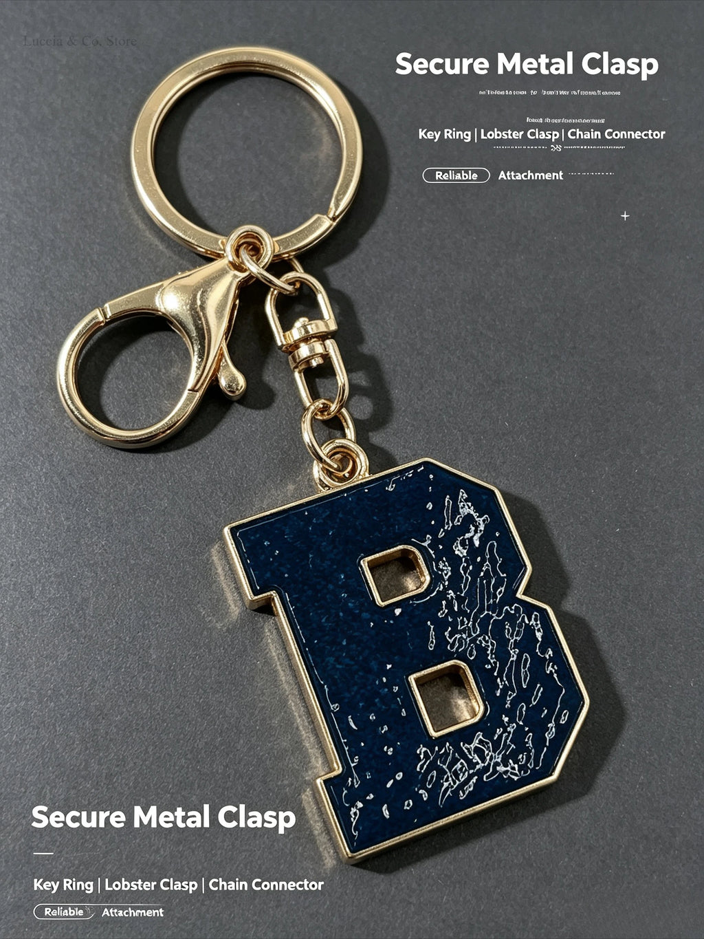 Enamel 26 Alphabet Letter Keychain Pendant Versatile Portable Letter Keyring Charm Decor for Bracelet Necklace Bag Mini Gift
