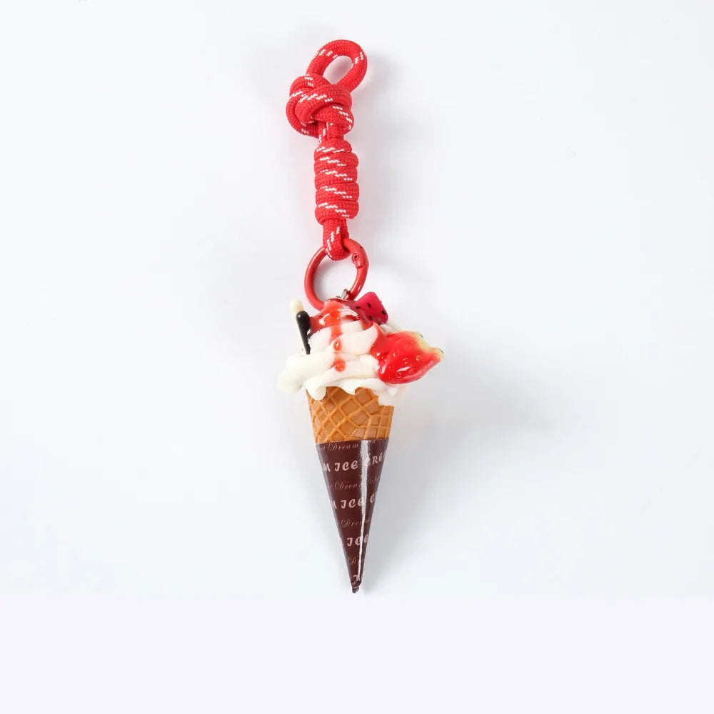 Ice Cream Dessert Keychain with Clip