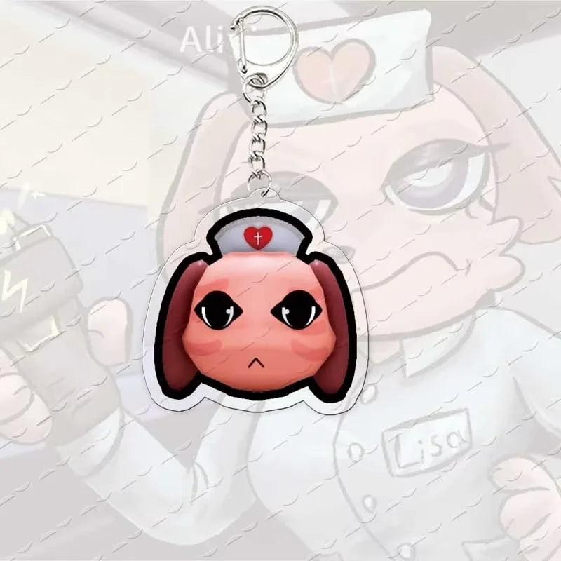 Animal-Themed Acrylic Keychain with Metal Hardware