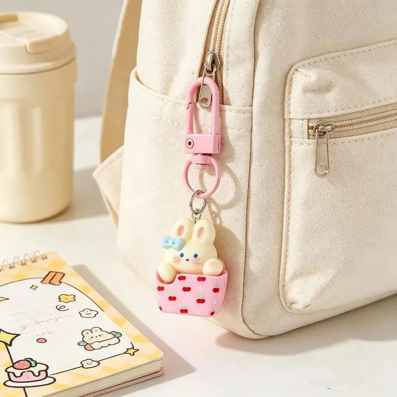 Cartoon Animal Resin Keychain with Swivel Clasp