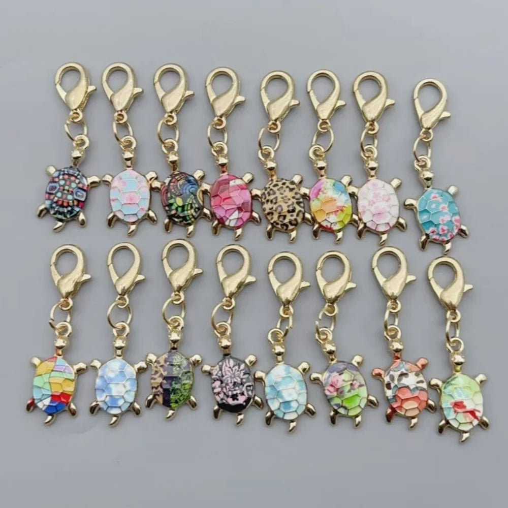 Zinc Alloy Turtle Keychain Charm Set