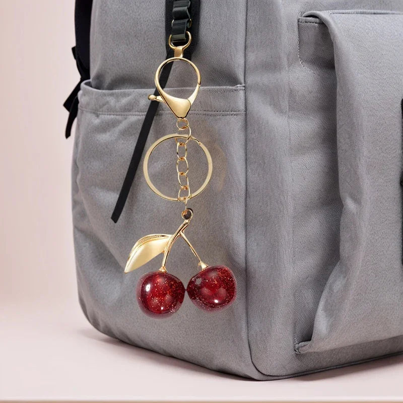 Resin Cherry Keychain and Bag Charm