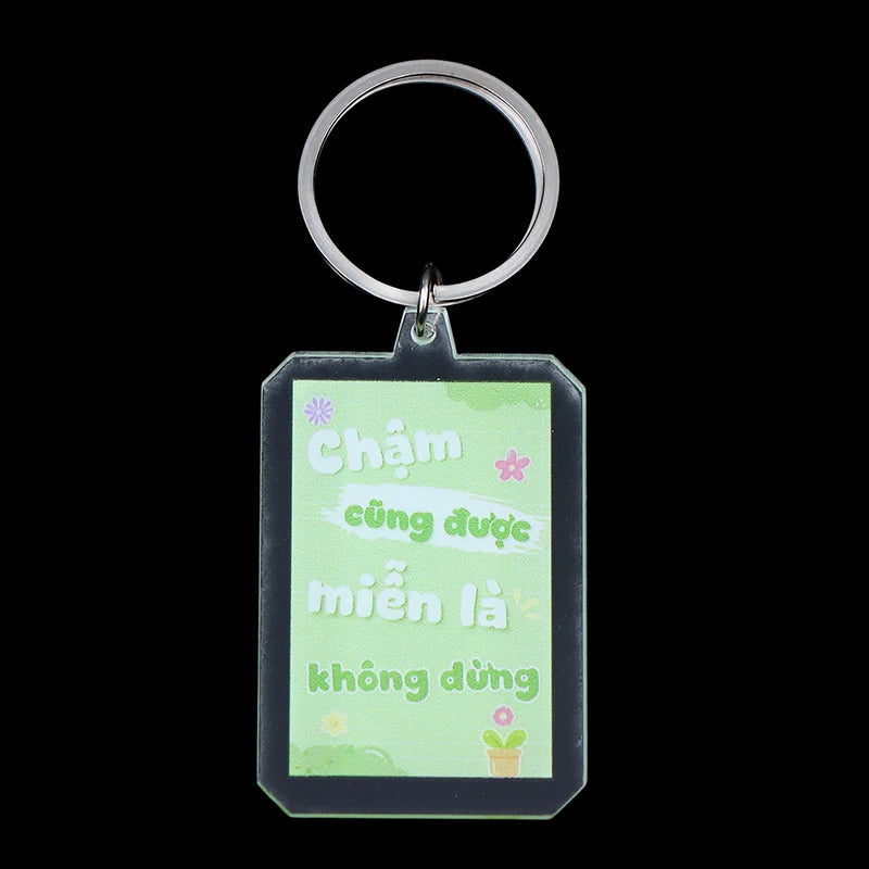 Slim Acrylic Cartoon Keychain Charm