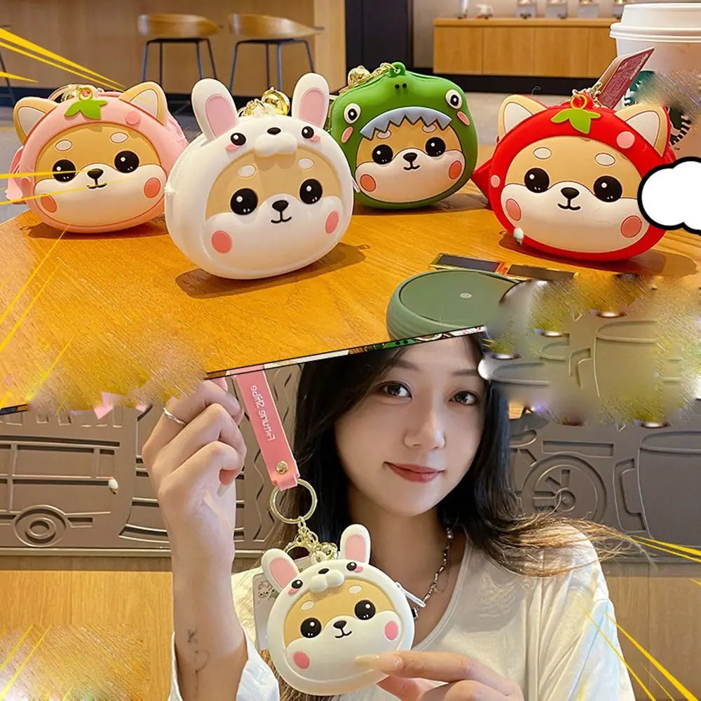 Shiba Inu Face Coin Purse Keychain
