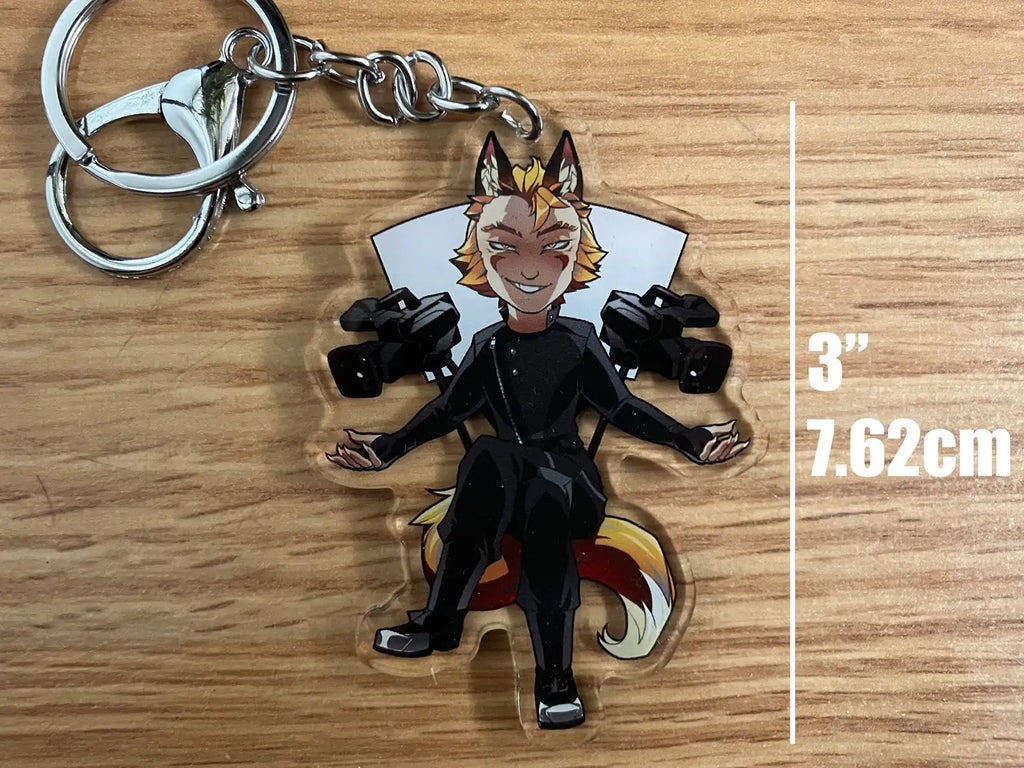 Double-Sided Fox Anime Acrylic Keychain Charm