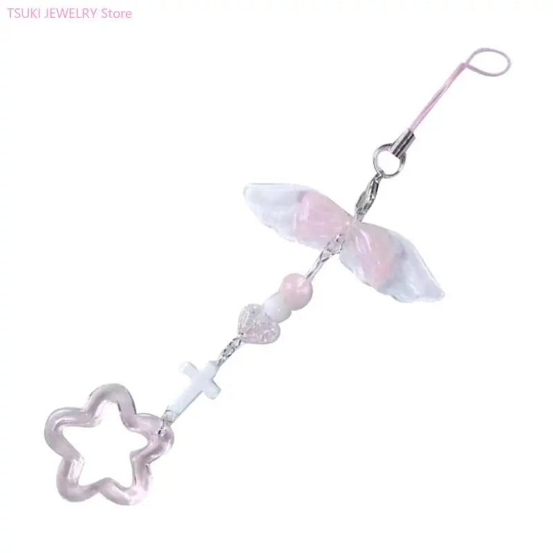 62KE Unique Keychain Sweet Phone Charm Handcrafted Acrylic Charm Phone Pendant Acrylic Phone Chain for Phone or Backpack
