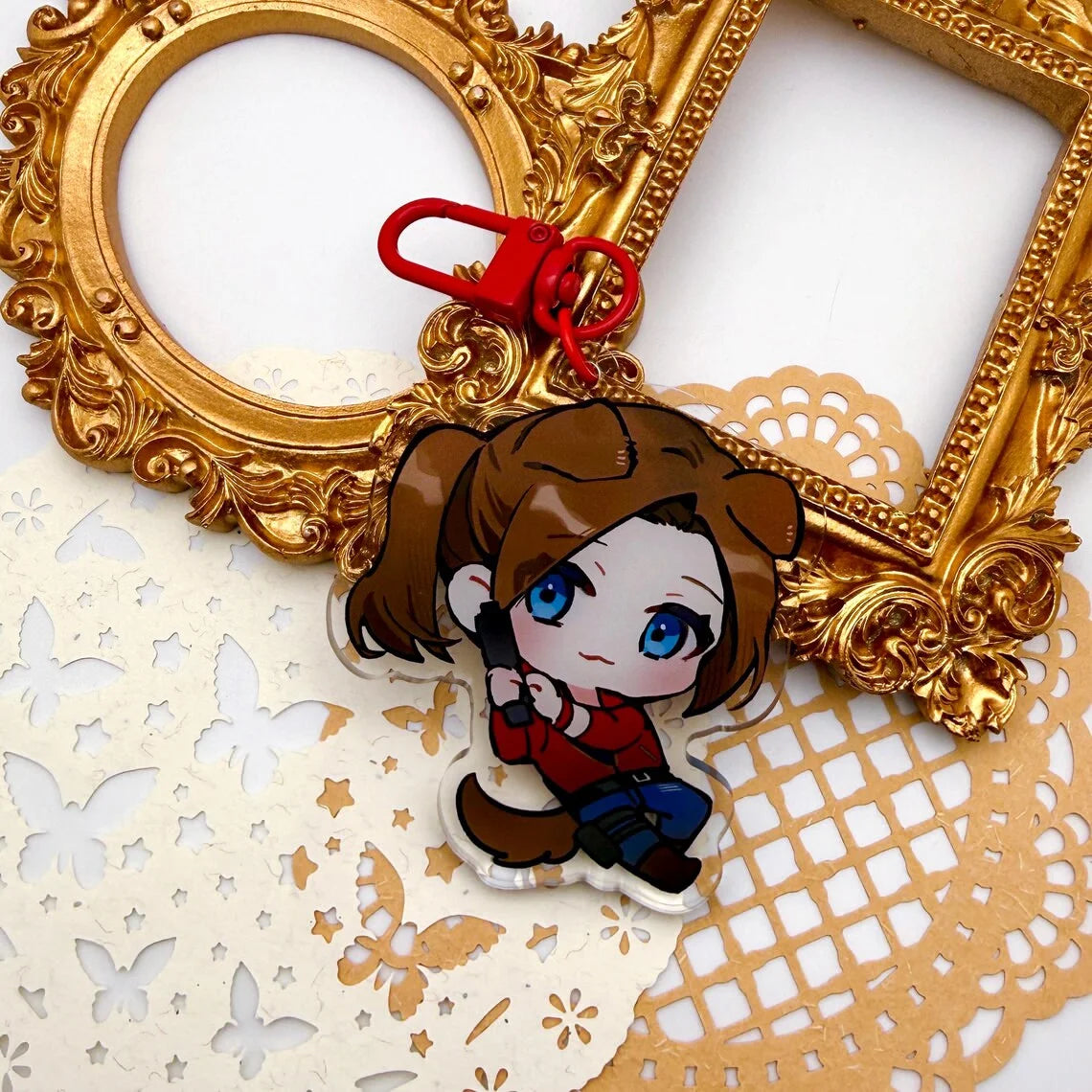 Acrylic Anime Charm Keychain with Zinc Alloy Clip